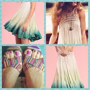 Free People One Amy Dip Dye Silk Dress